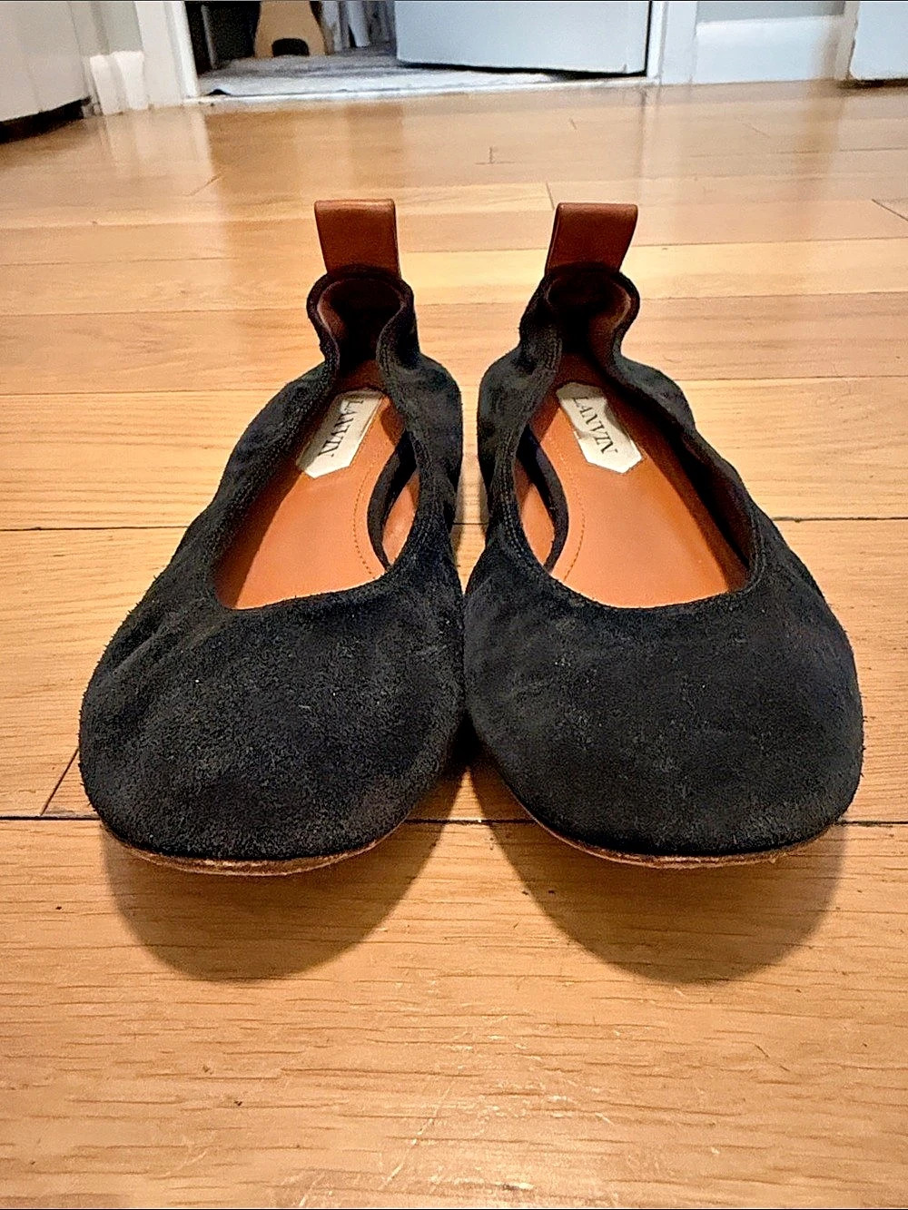 Lanvin The Ballerina Flat Women's Black Suede Ballet Flats